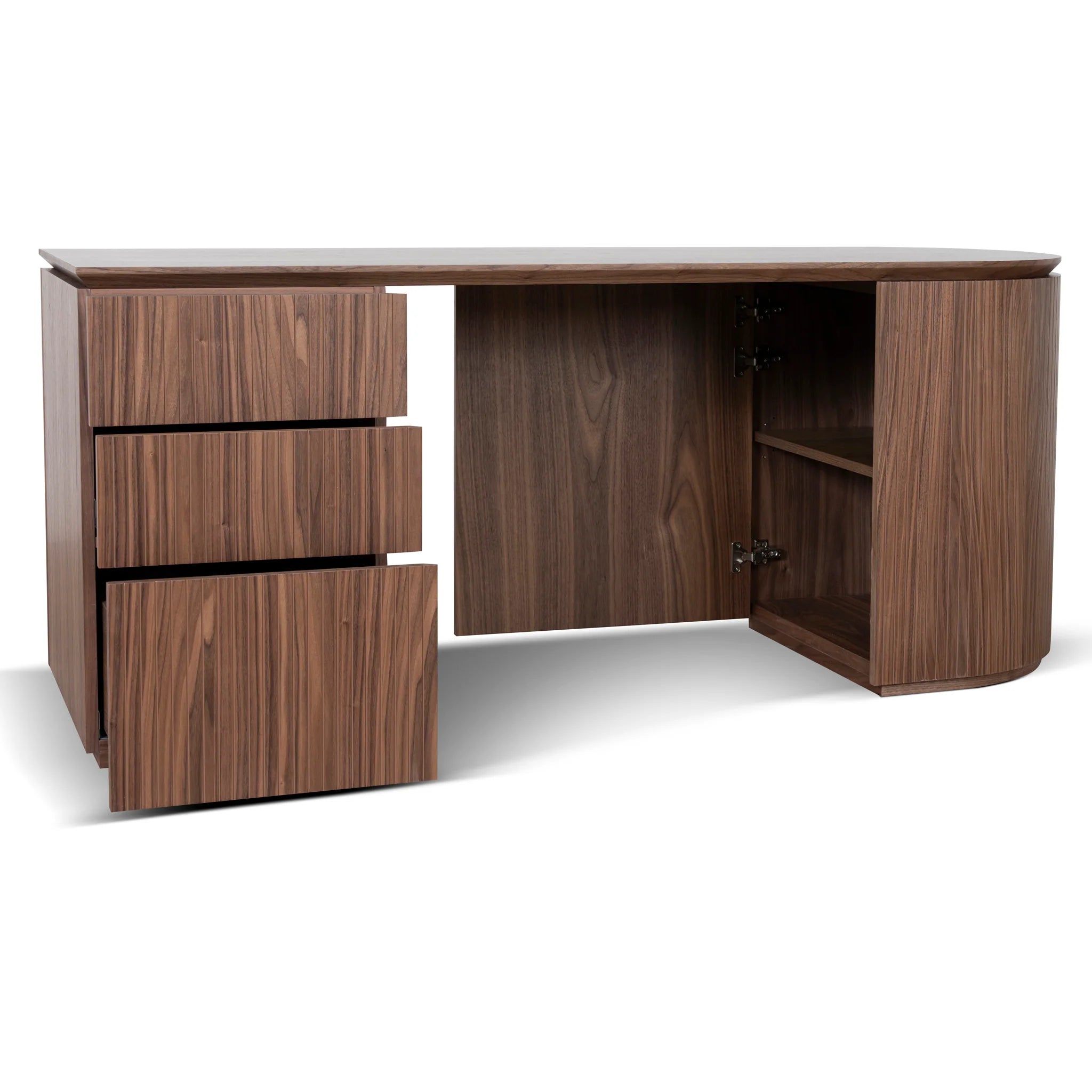 Showcasing Copero 1.77m Left Drawer Office Desk - Walnut OT10936-CN Office Desk by Calibre Furniturs