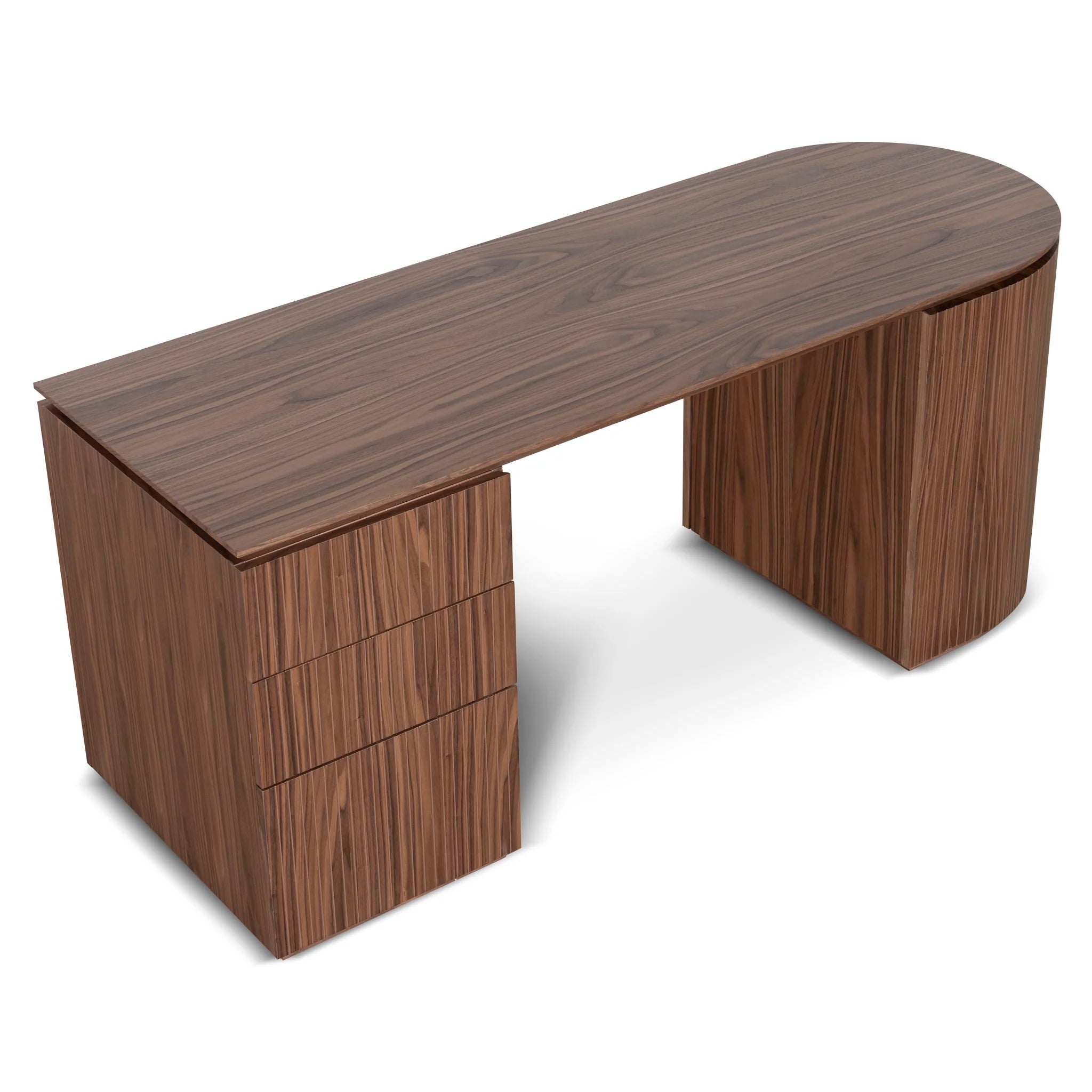 Copero 1.77m Left Drawer Office Desk - Walnut