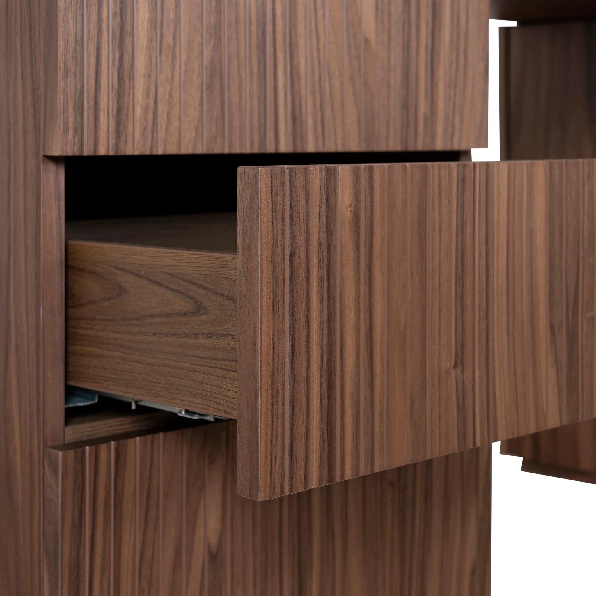 Copero 1.77m Left Drawer Office Desk - Walnut
