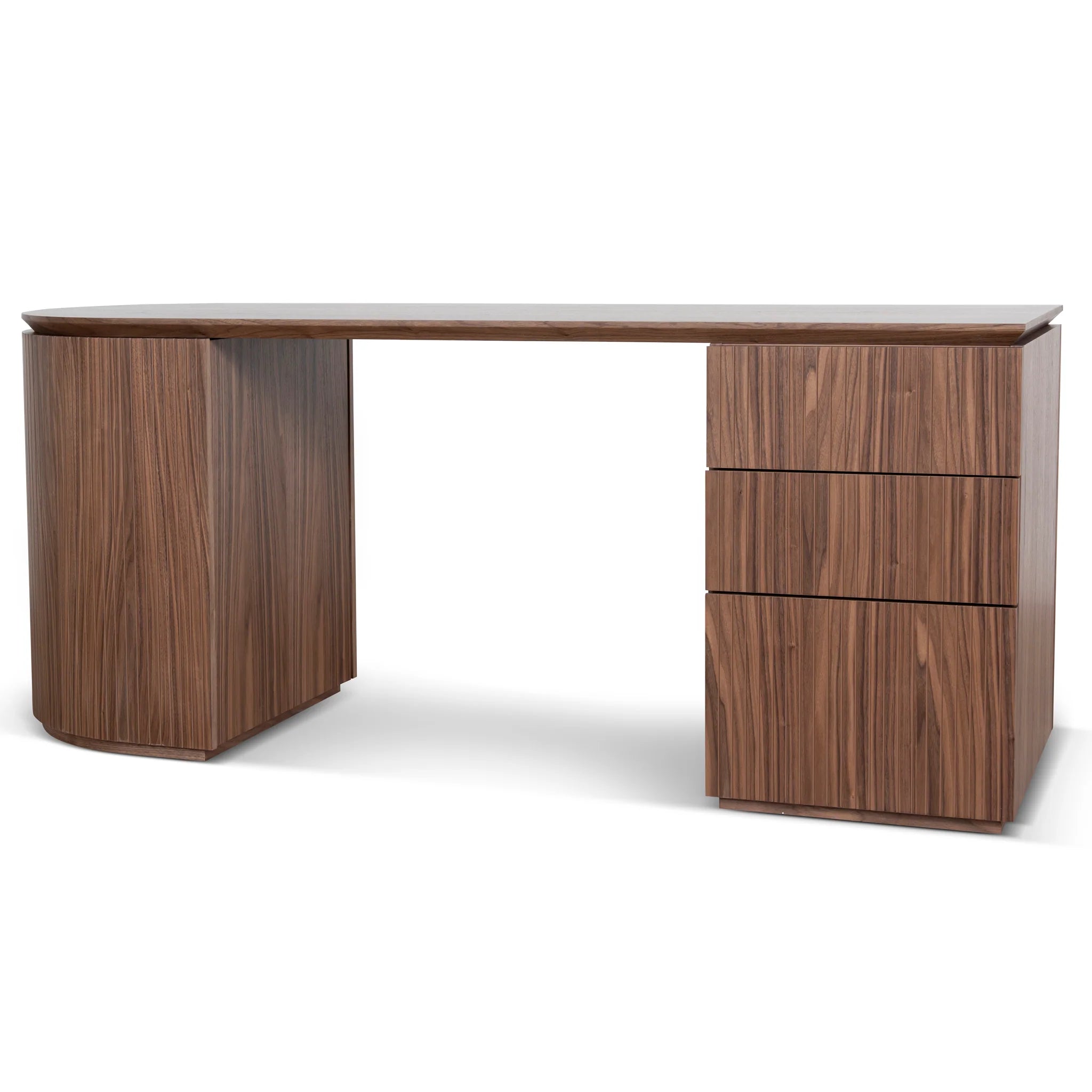 Showcasing Logusora 1.77m Right Drawer Office Desk - Walnut OT10937-CN Office Desk by Calibre Furniturs