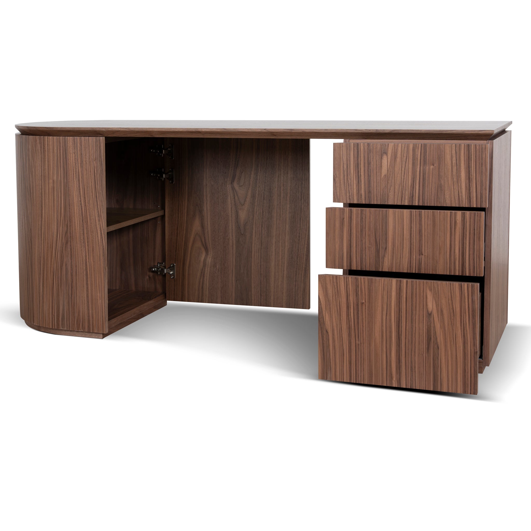 1.77m Right Drawer Office Desk - Walnut - image 3