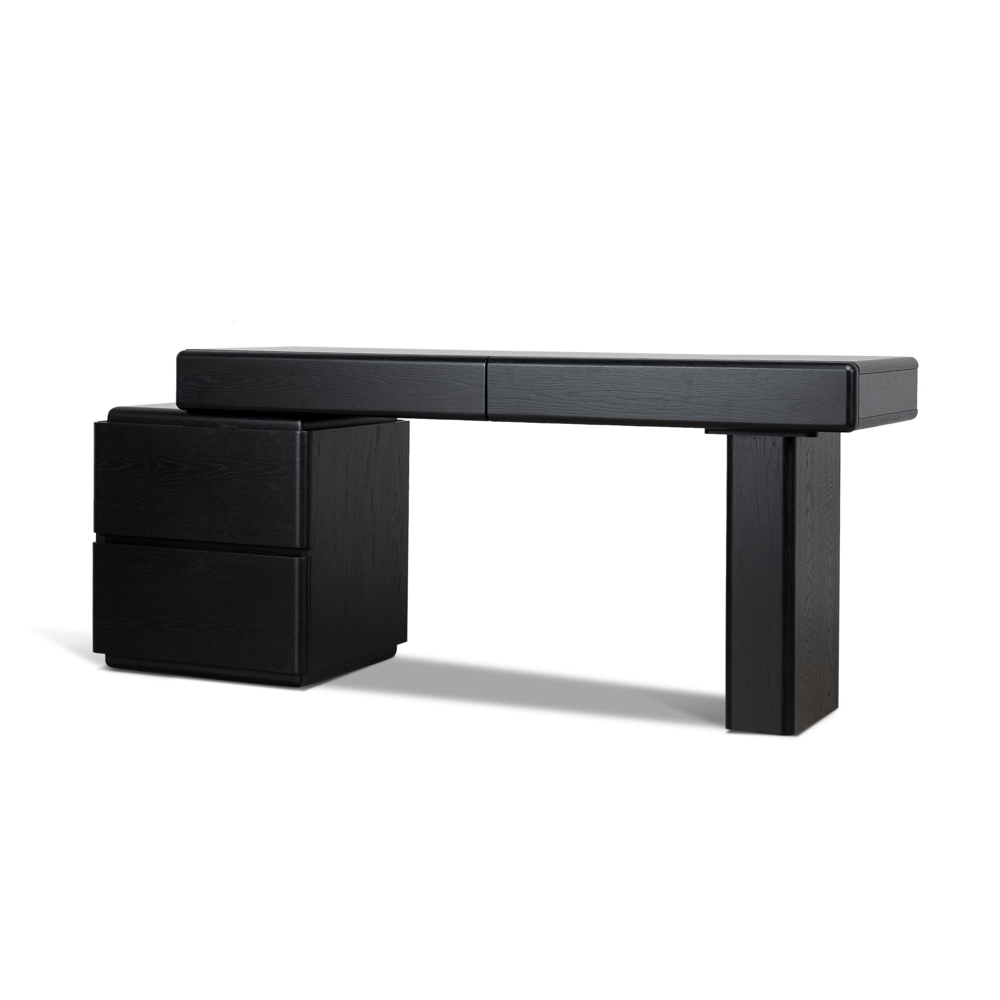 1.6m Office desk - Black Oak