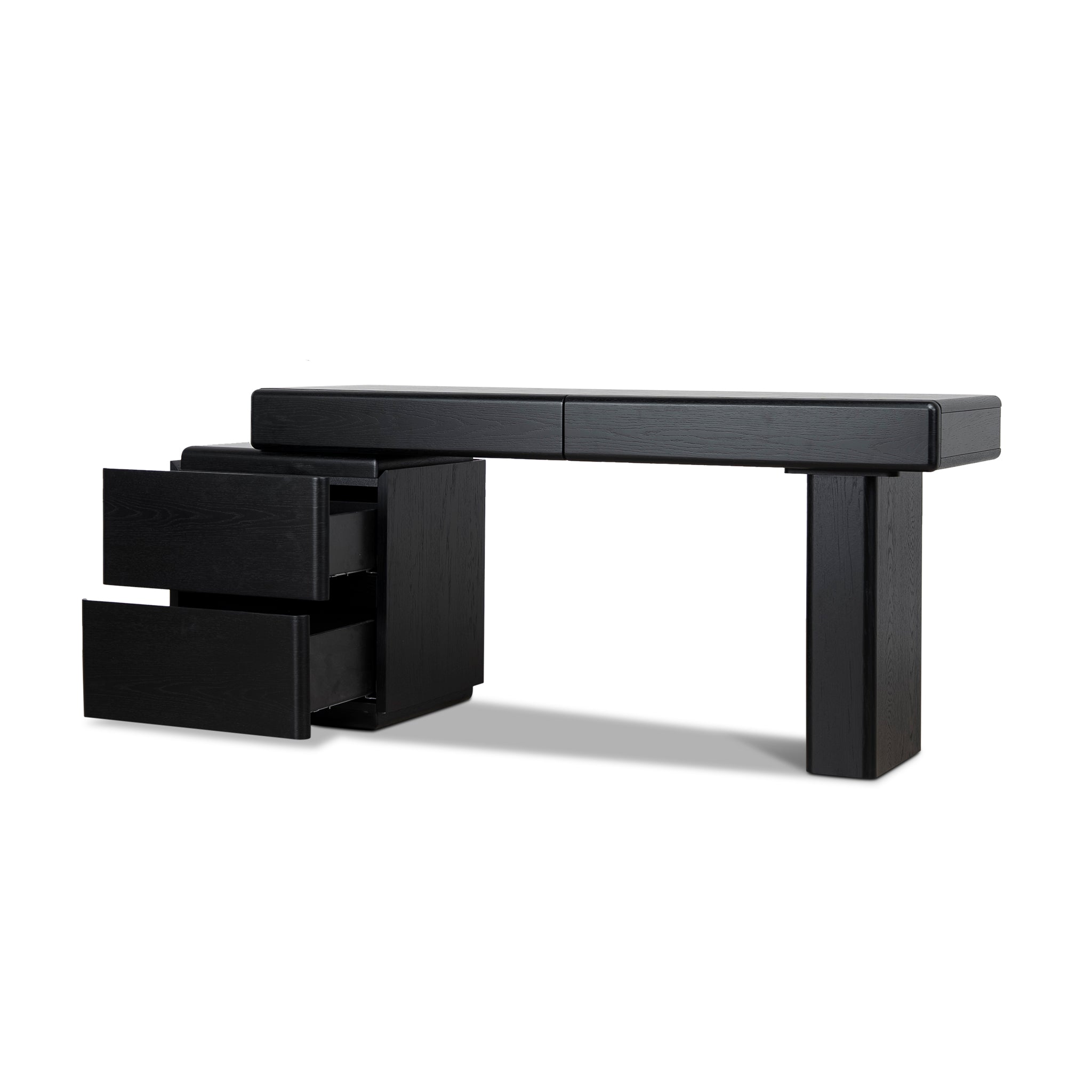 1.6m Office desk - Black Oak
