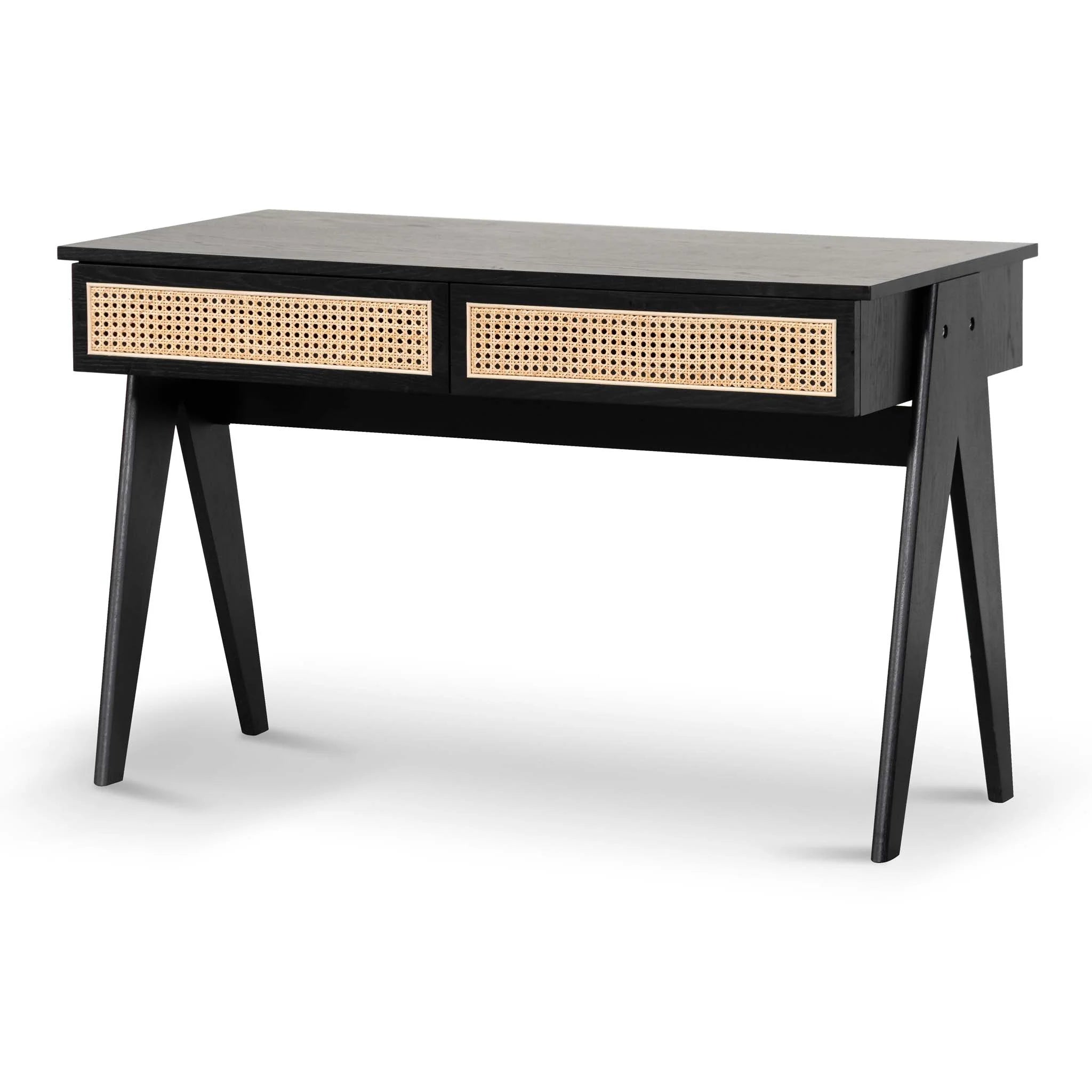 Showcasing Camavera 1.2m Home Office Desk - Full Black OT8058-KD Office Desk by Calibre Furniturs
