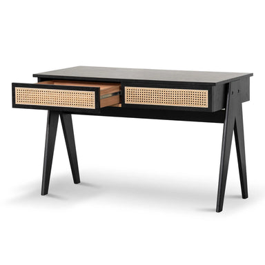 Showcasing Camavera 1.2m Home Office Desk - Full Black OT8058-KD Office Desk by Calibre Furniturs