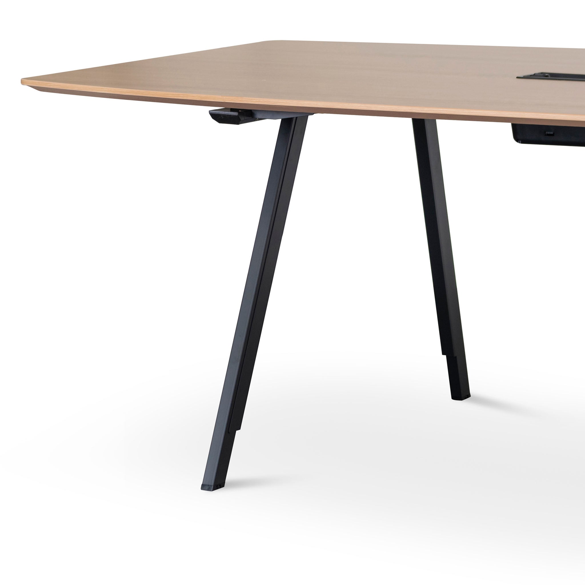 3.6m Natural Boardroom Meeting Table - Full Black Legs - image 4