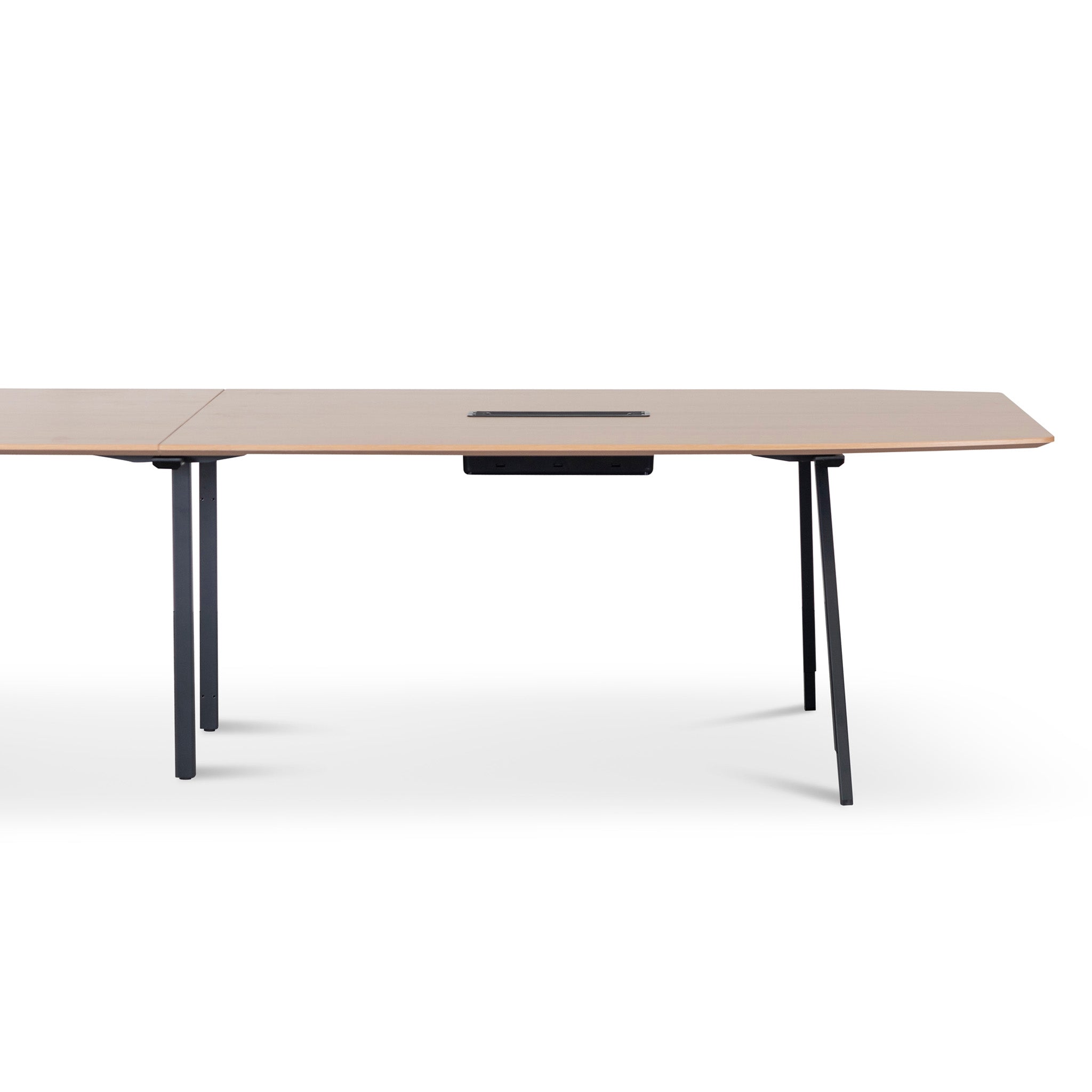 3.6m Natural Boardroom Meeting Table - Full Black Legs - image 3