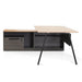 1.8m Left Return Office Desk - Black with Natural Top - image 3