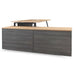 1.8m Left Return Office Desk - Black with Natural Top - image 9