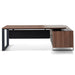 2.3m Left Return Office Desk - Walnut - image 2