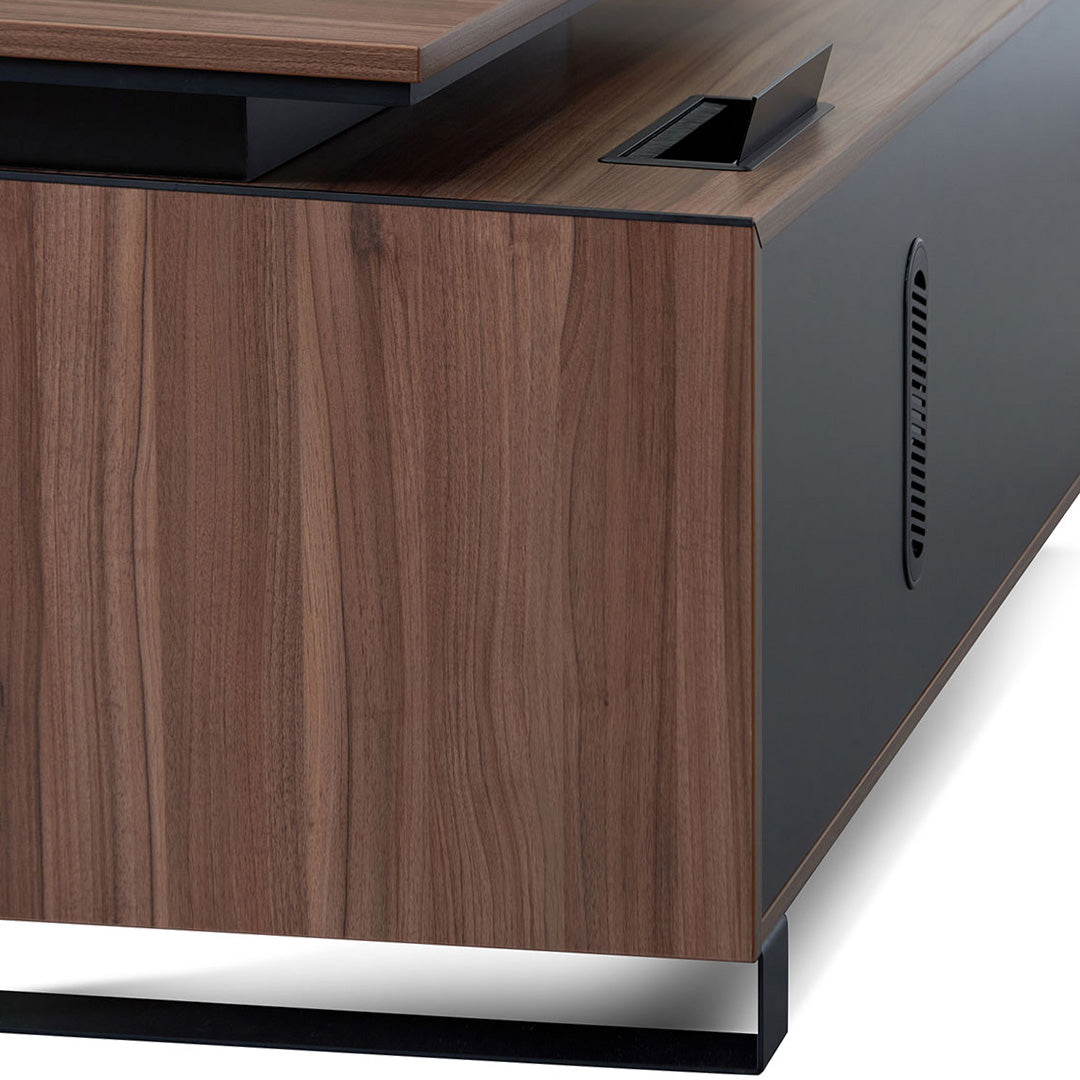 2.3m Left Return Office Desk - Walnut - image 8
