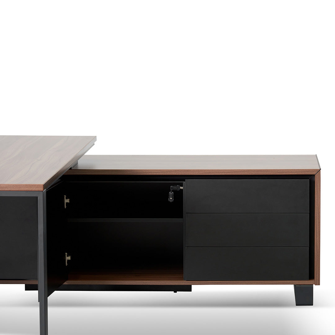 2.3m Right Return Office Desk - Walnut - image 9