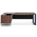 2.3m Right Return Office Desk - Walnut - image 2