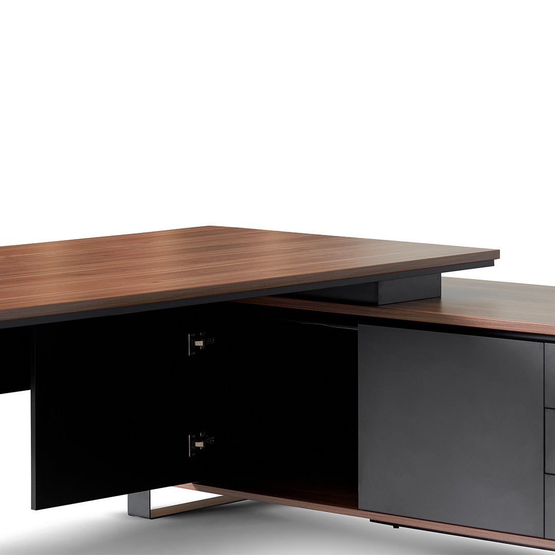 2.3m Right Return Office Desk - Walnut - image 7