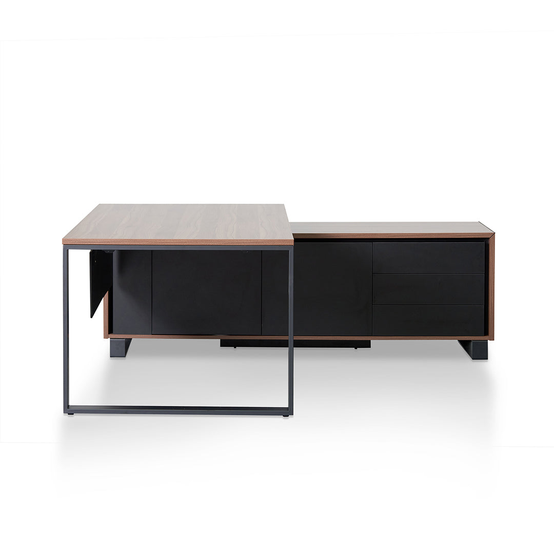 2.3m Right Return Office Desk - Walnut - image 3