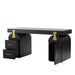 1.55m New Elm Home Office Desk - Full Black - image 3