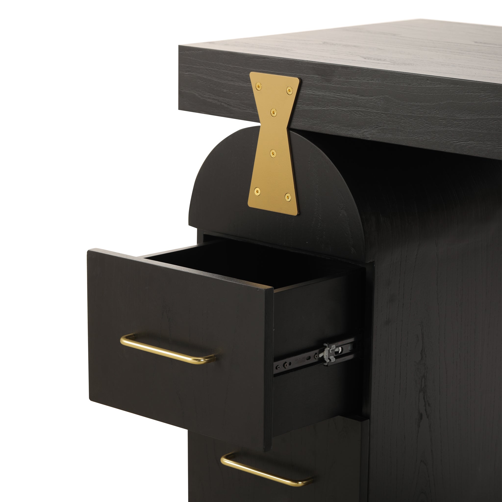 1.55m New Elm Home Office Desk - Full Black - image 7