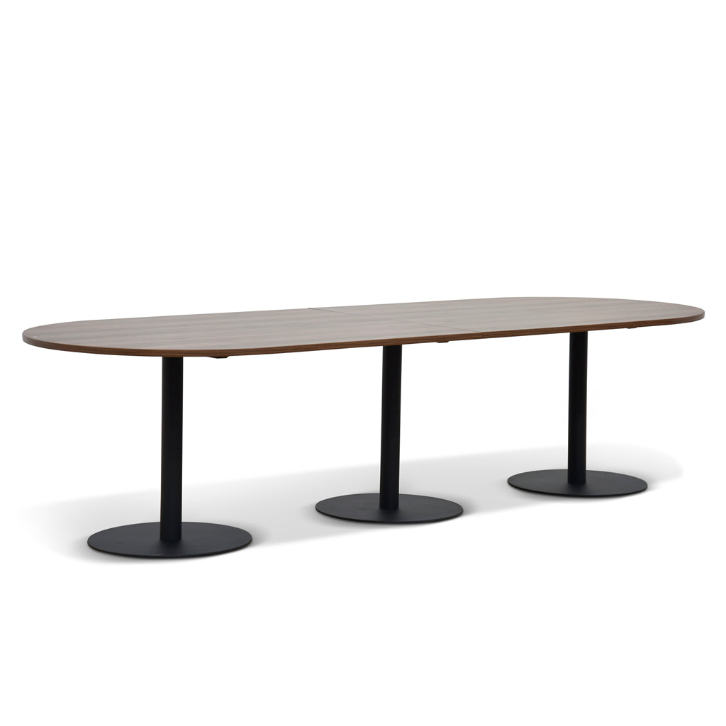 3m Oval Meeting Table - Walnut