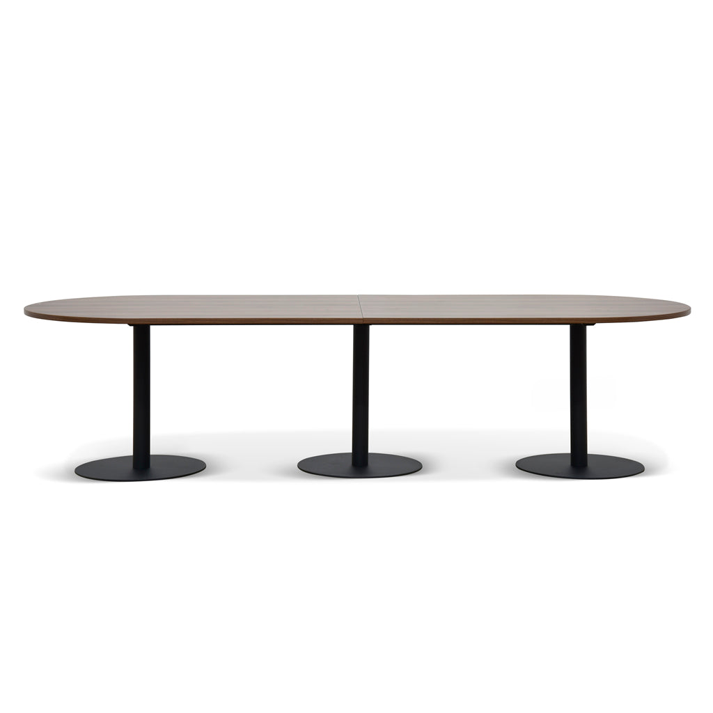 3m Oval Meeting Table - Walnut - image 2