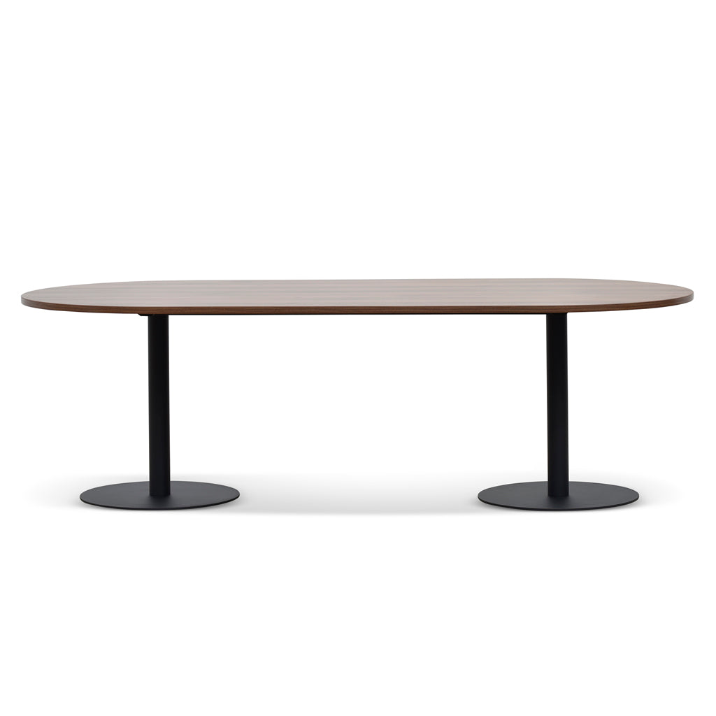 2.4m Oval Meeting Table - Walnut - image 3