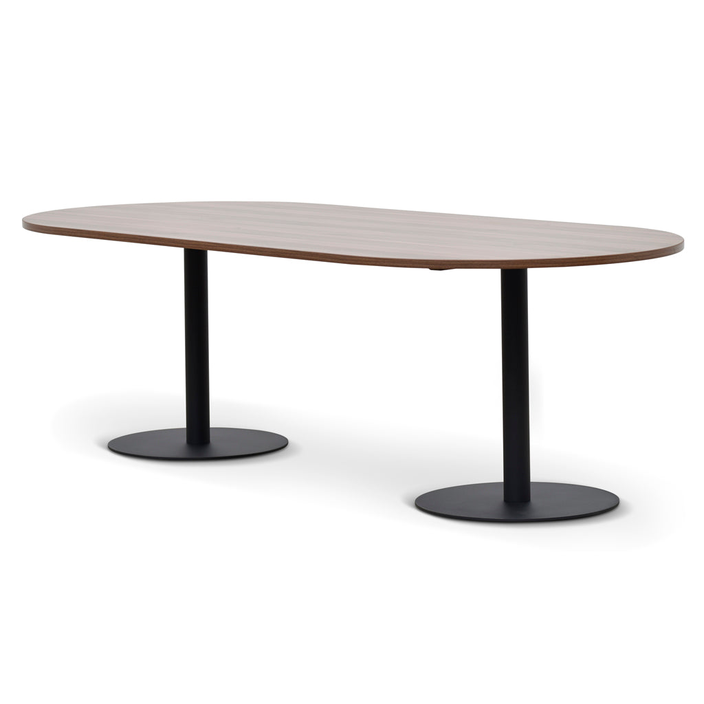 2.4m Oval Meeting Table - Walnut