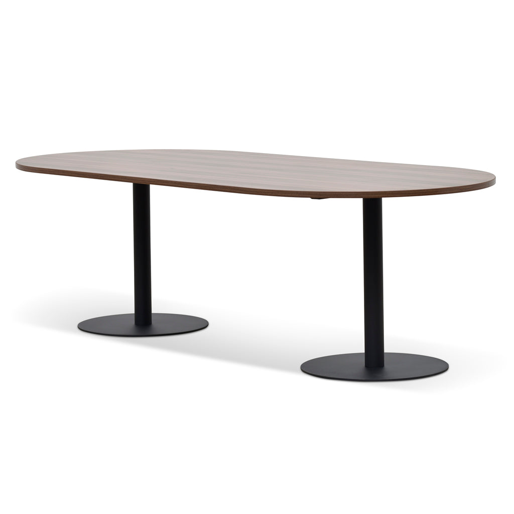 2.4m Oval Meeting Table - Walnut - image 2