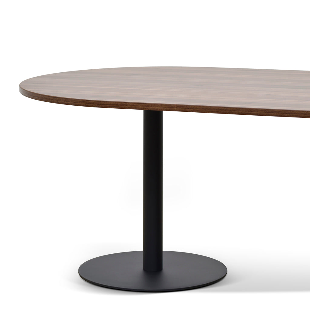 2.4m Oval Meeting Table - Walnut - image 5