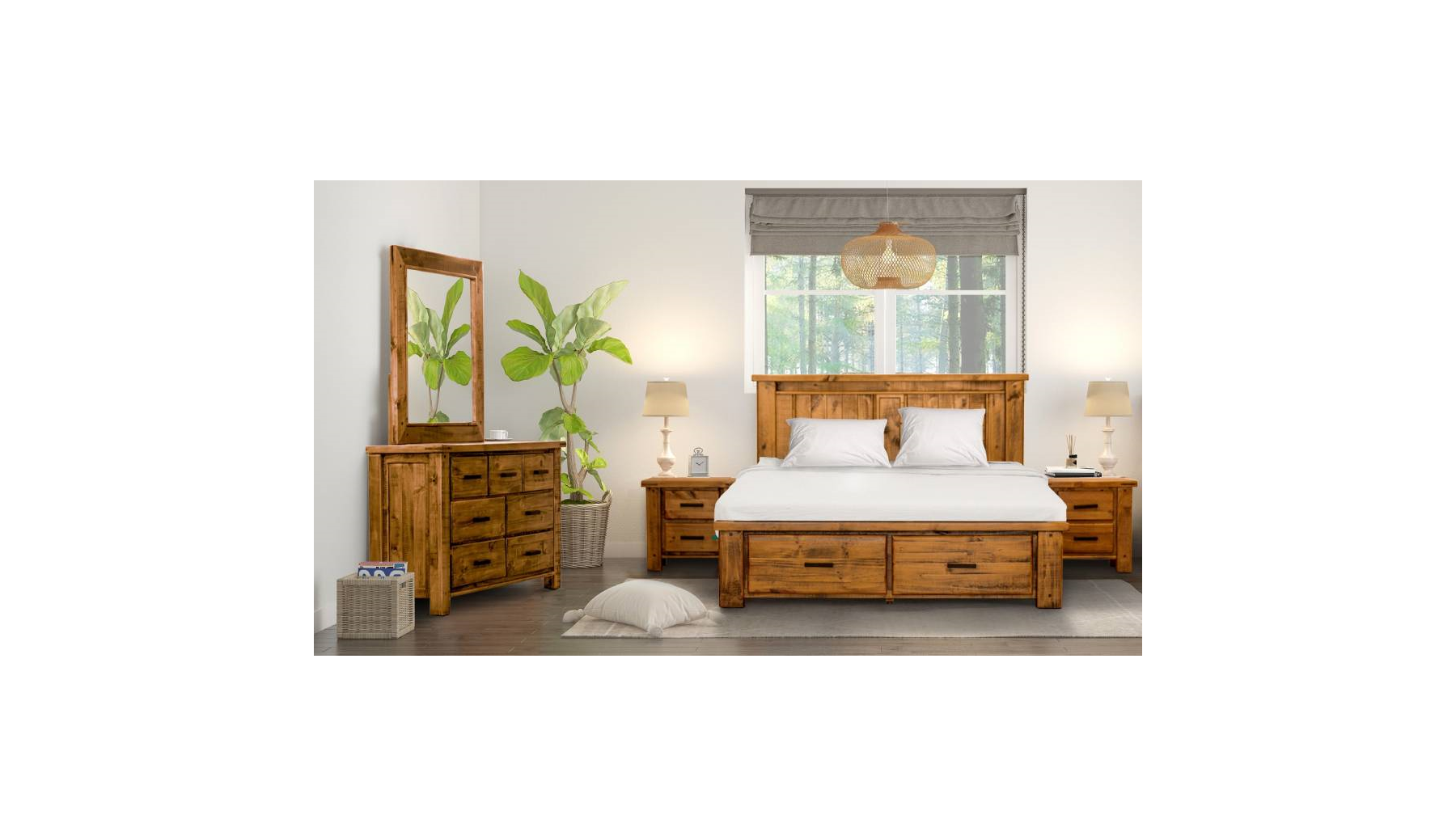 Olina Queen Bed 5 Piece Kit