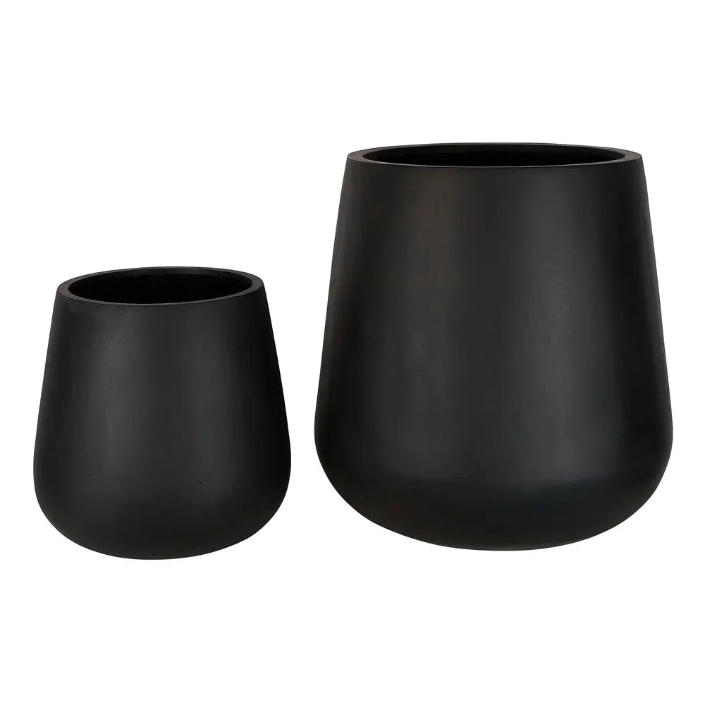 Tran Fiberstone Planter Set of 2 - Black