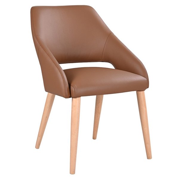 Kyle Leather Dining Chair - Cognac