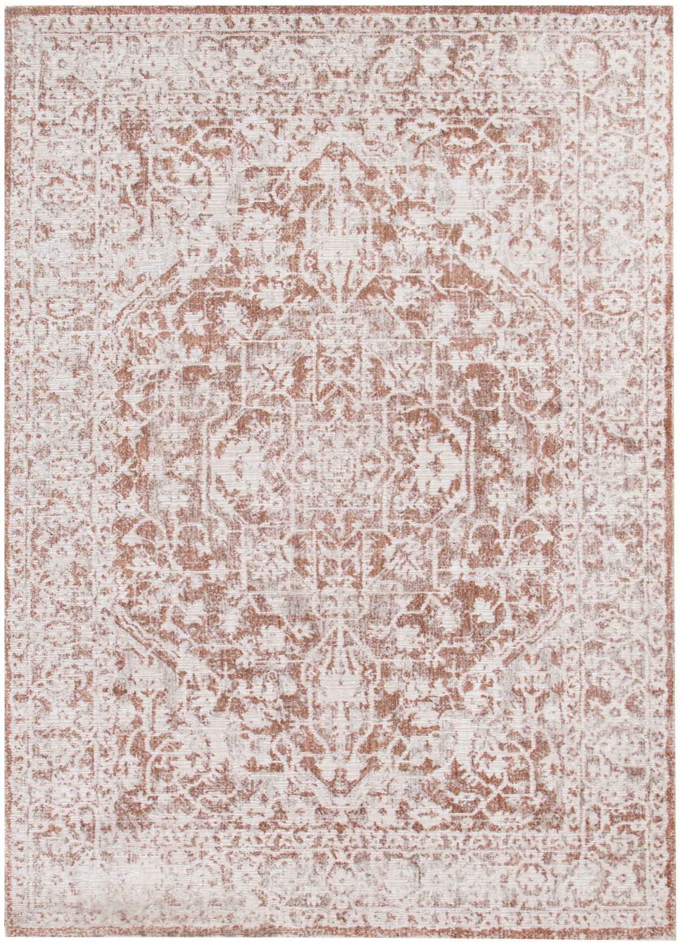 Solenne Beige & Rust Distressed Vintage Rug