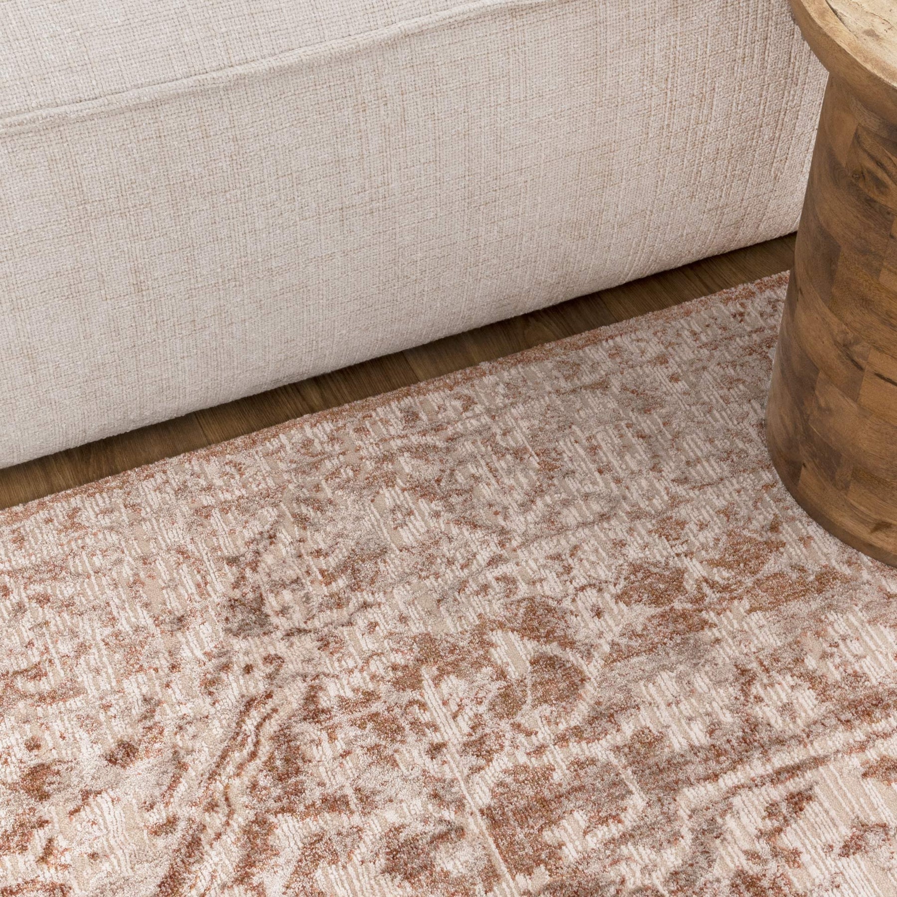 Solenne Beige & Rust Distressed Vintage Rug