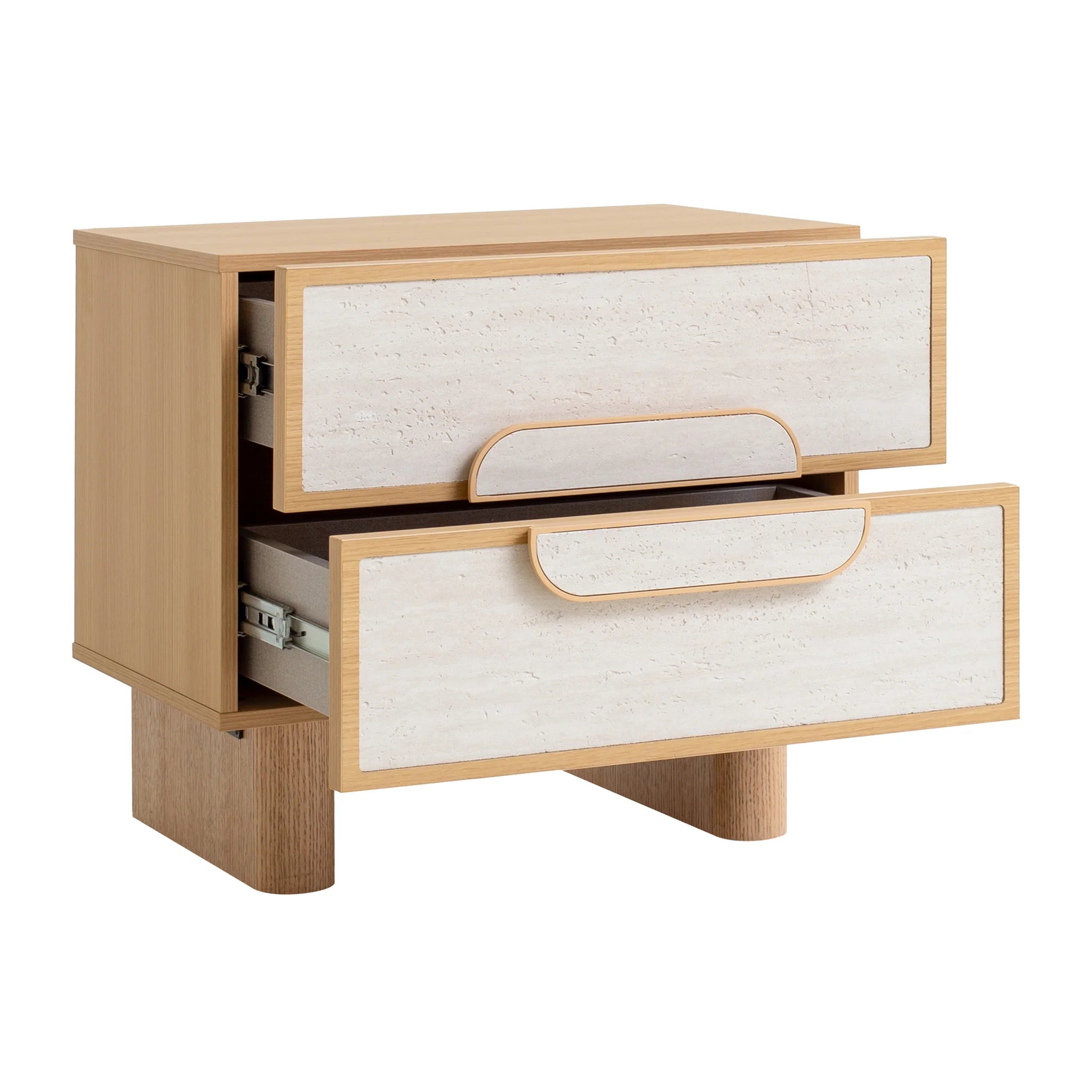 Showcasing Linilo Bedside Table - Natural ST10018-IG Bedside Table by Calibre Furniturs