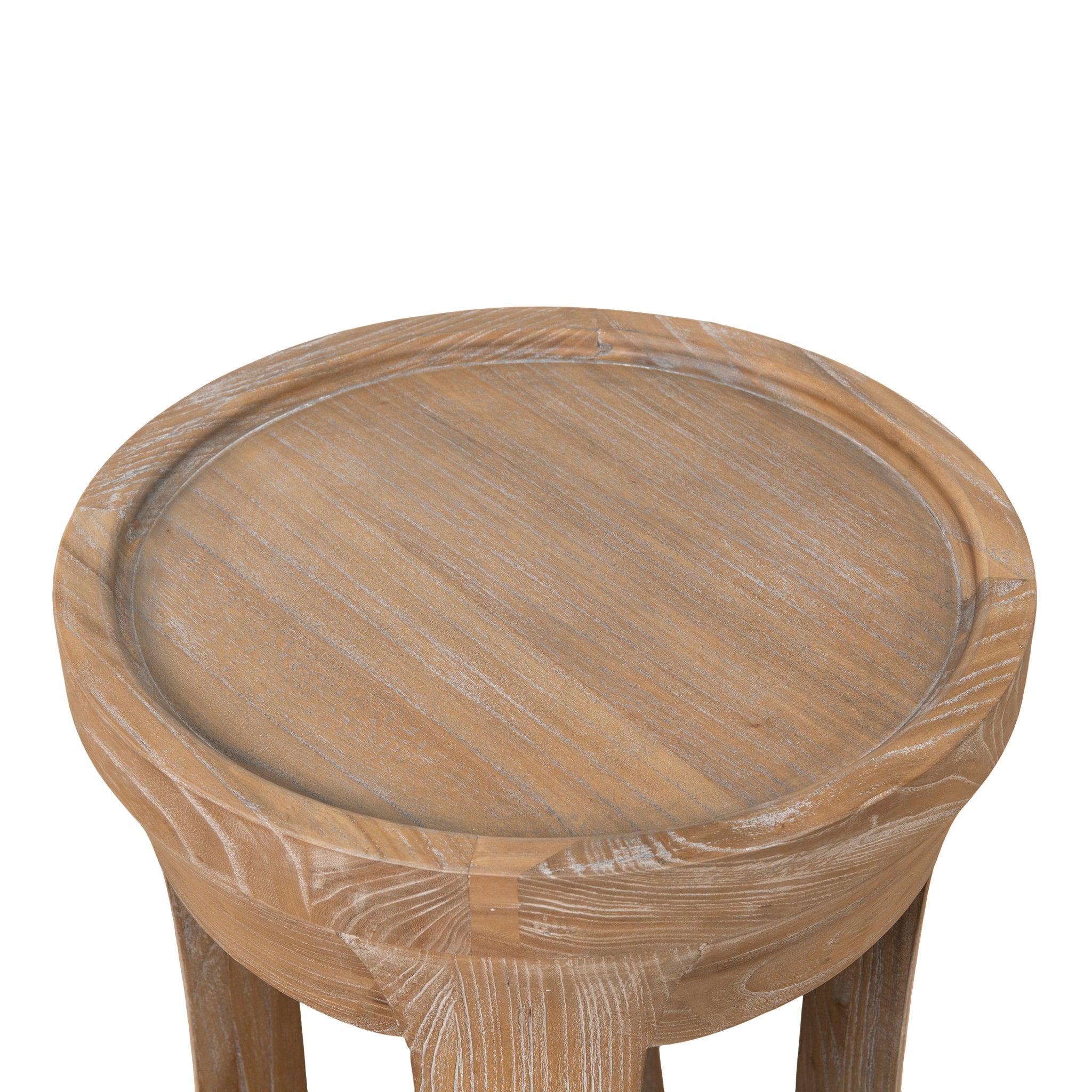 CST10116-NI 34.5cm Round Side Table - Dark Natural