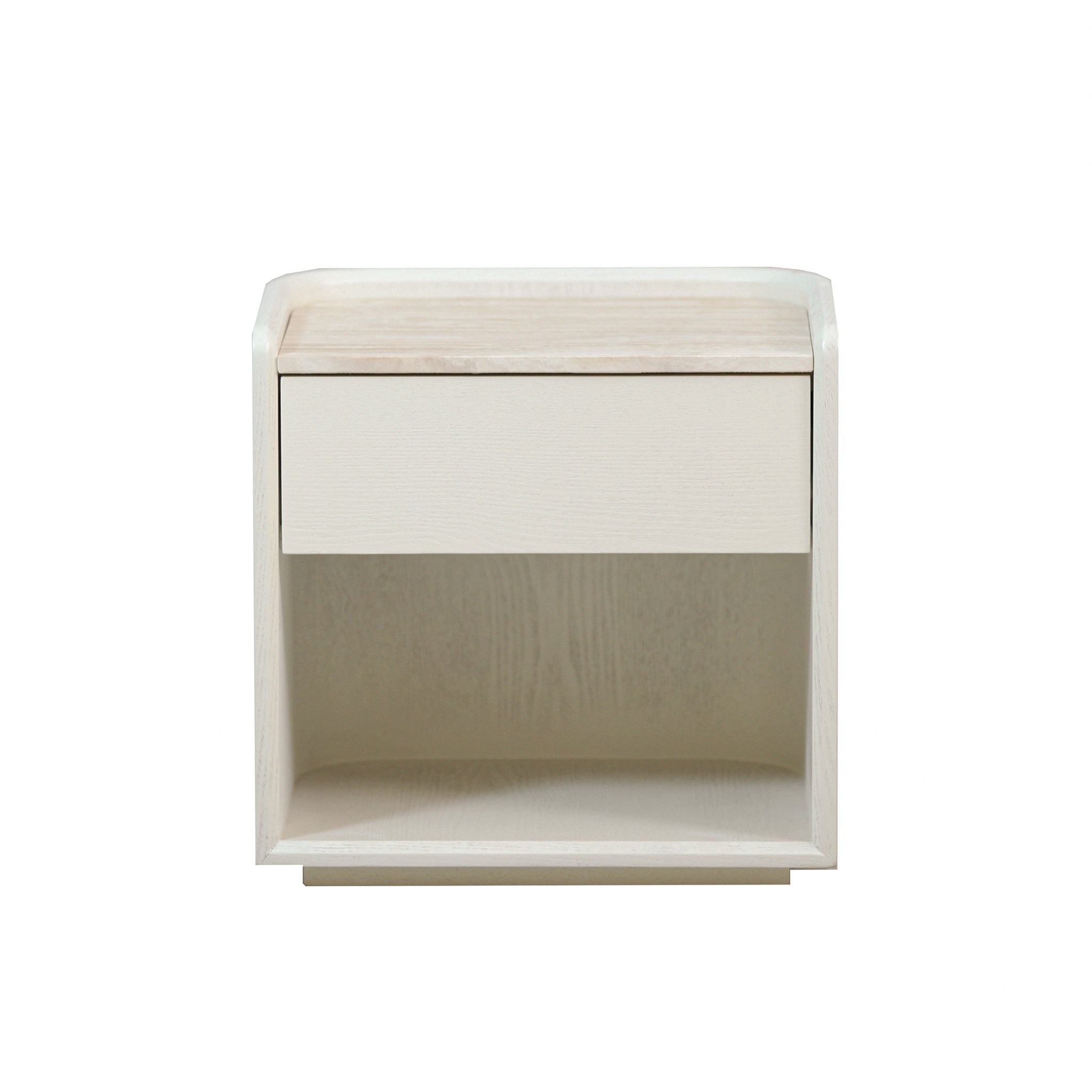 CST10179-DW 50cm Travertine Bedside Table - Ivory Oat
