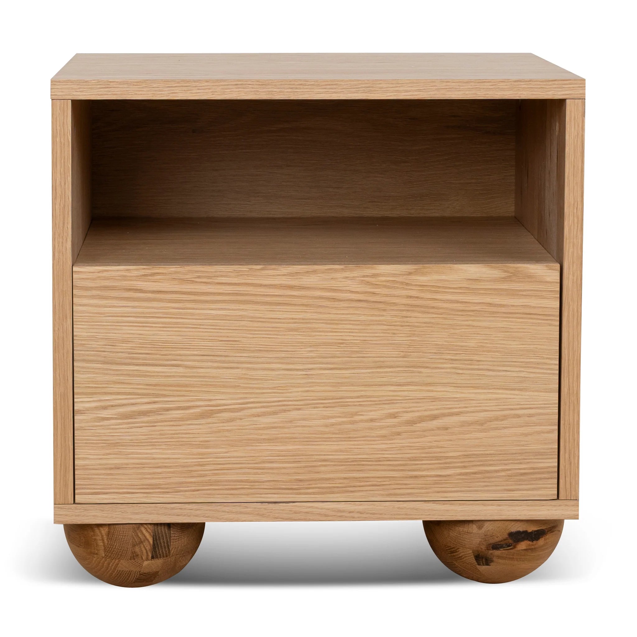 Showcasing Cicenilo 50cm Bedside Table - Natural ST10215-KD Bedside Table by Calibre Furniturs
