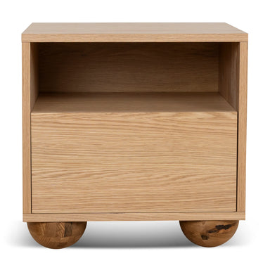 Showcasing Cicenilo 50cm Bedside Table - Natural ST10215-KD Bedside Table by Calibre Furniturs