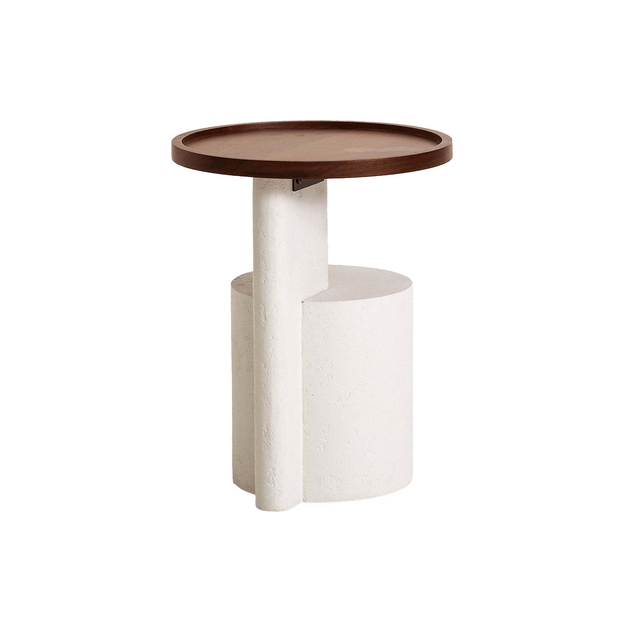 CST10250-IG 40cm White Side Table - Walnut