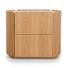 60cm Bedside Table - Natural Oak with Marble Top - image 2
