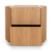 60cm Bedside Table - Natural Oak with Marble Top - image 3