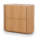 60cm Bedside Table - Natural Oak with Marble Top
