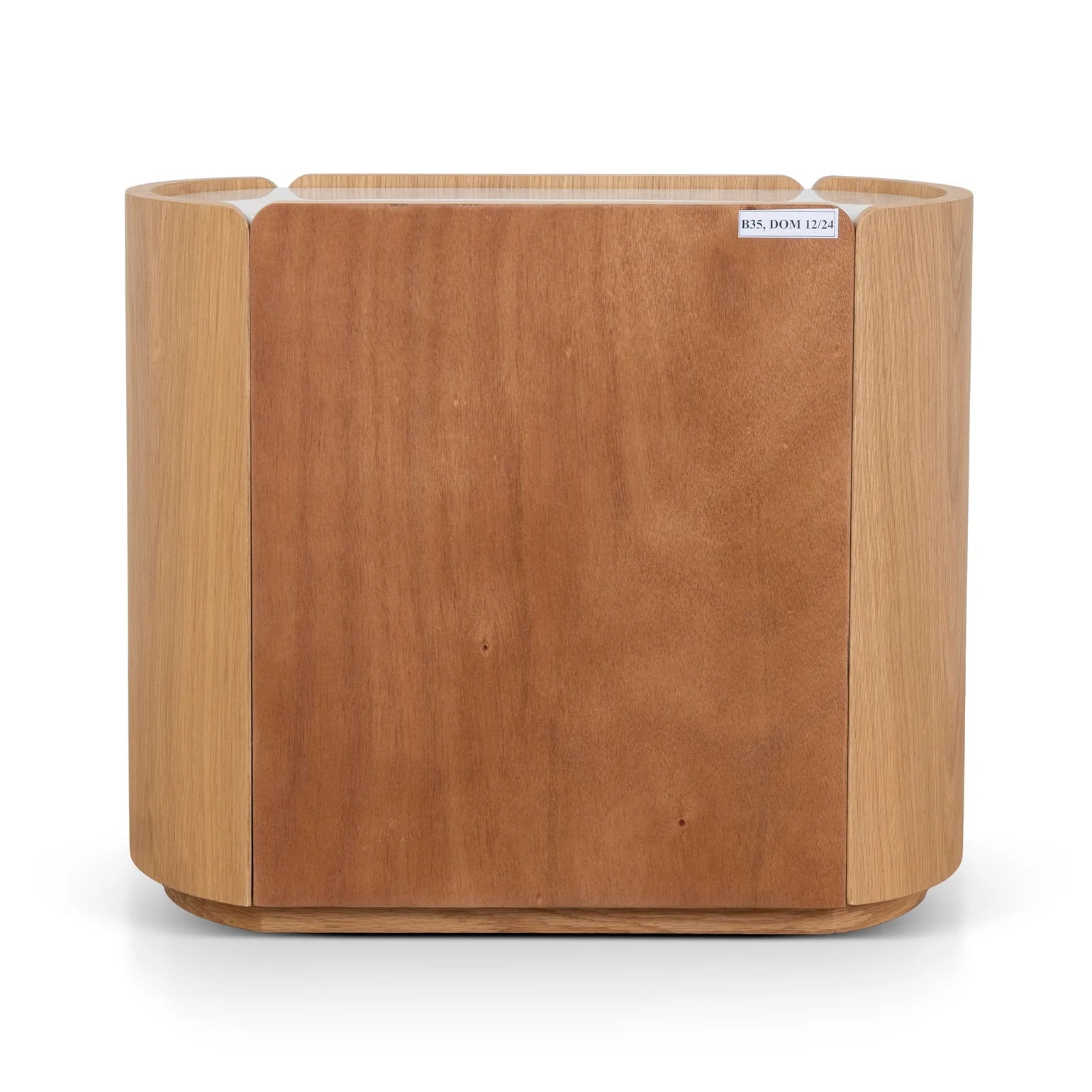 60cm Bedside Table - Natural Oak with Marble Top