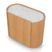 60cm Bedside Table - Natural Oak with Marble Top - image 7
