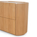 60cm Bedside Table - Natural Oak with Marble Top - image 8