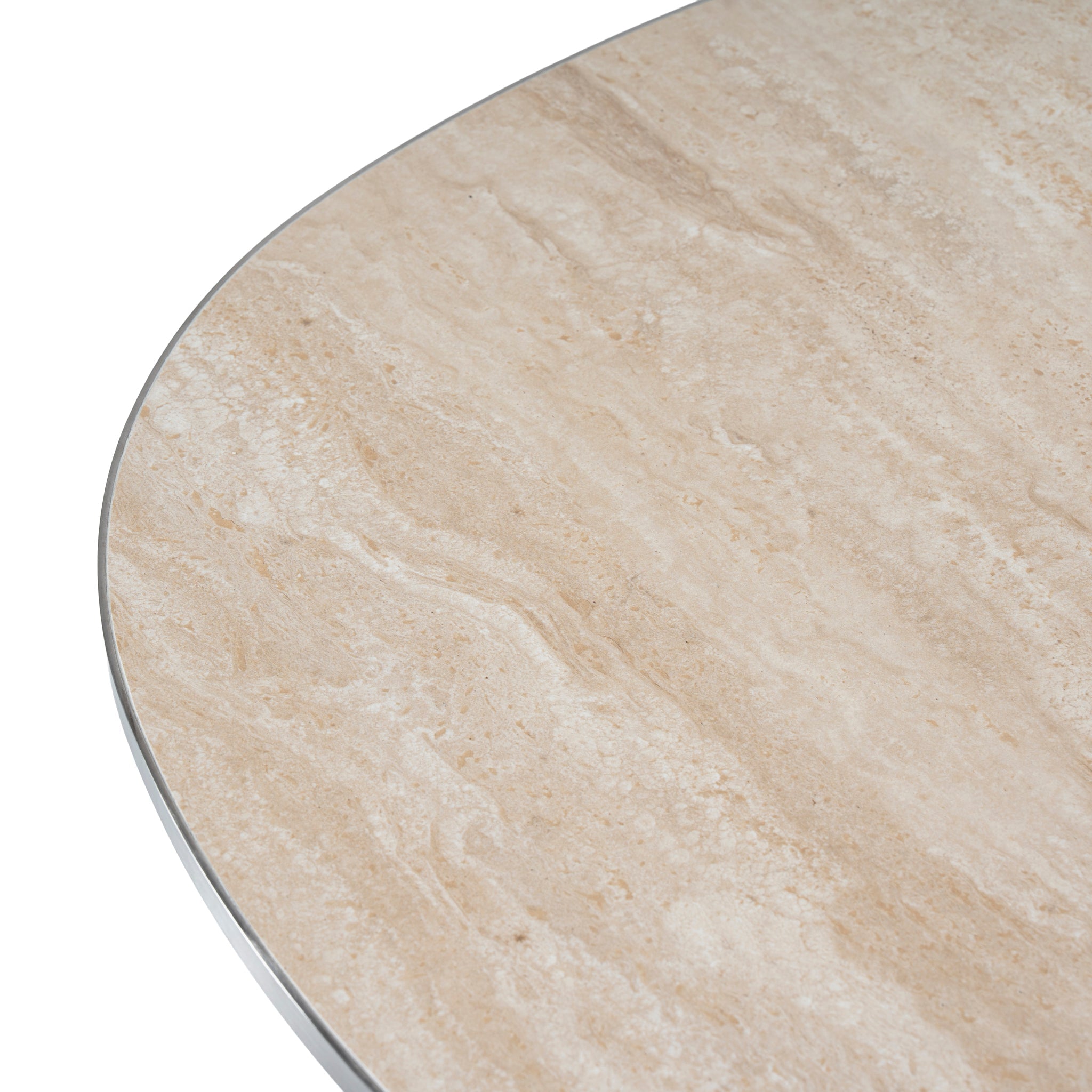 CST10316-NY Nested Porcelain Coffee Table Table - Stainless Steel