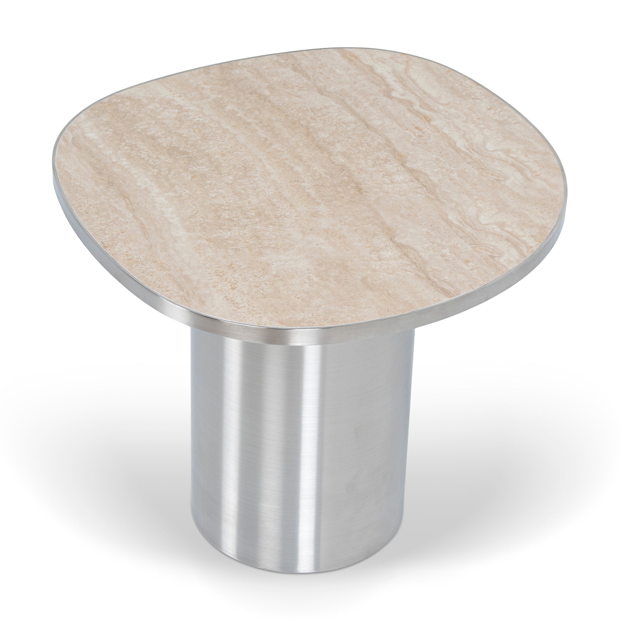 CST10316-NY Nested Porcelain Coffee Table Table - Stainless Steel