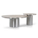 Nested Porcelain Coffee Table - Stainless Steel