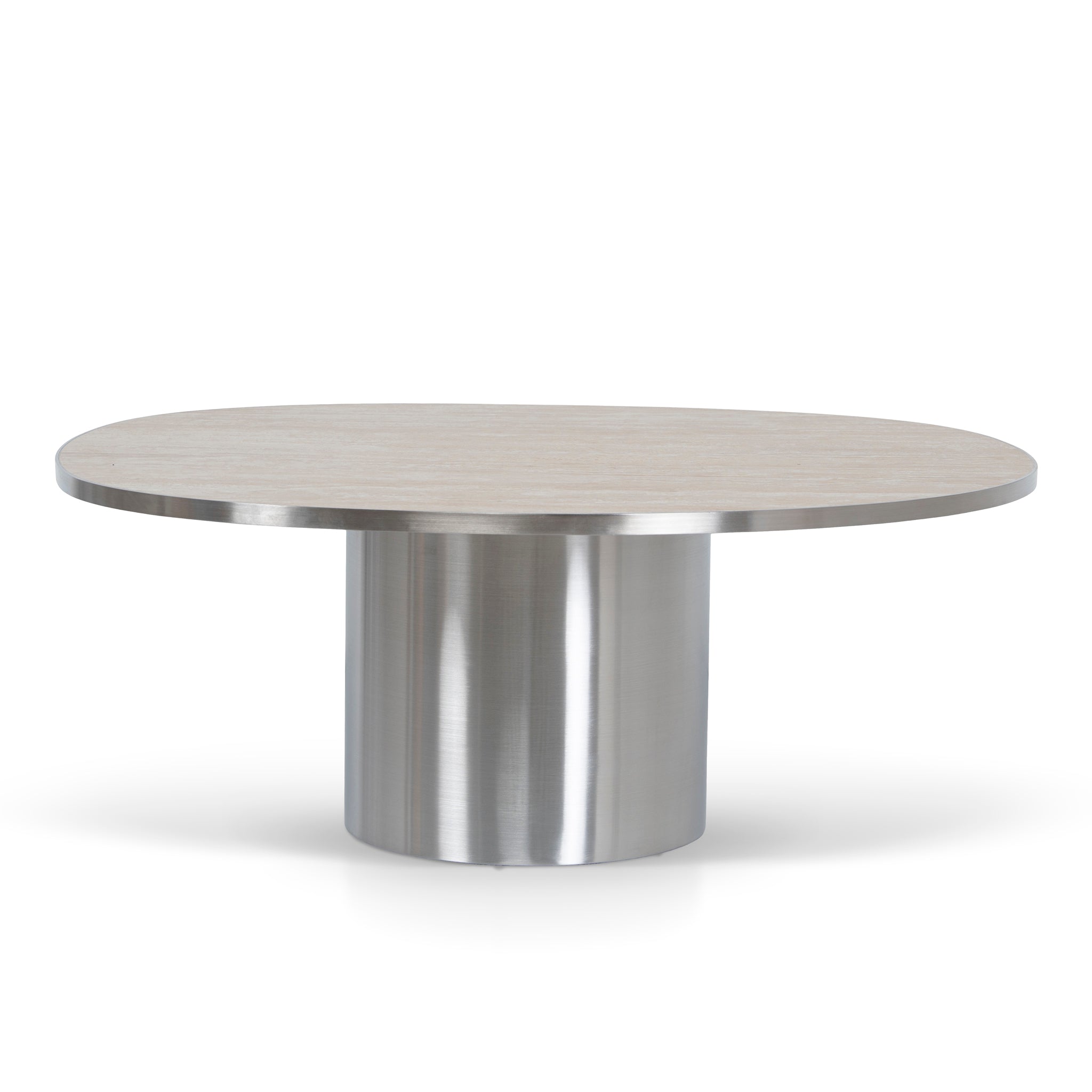 CST10316-NY Nested Porcelain Coffee Table Table - Stainless Steel