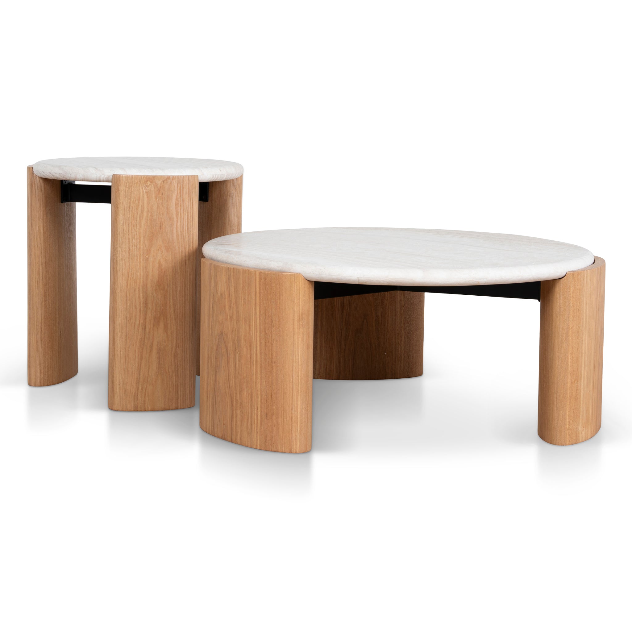 Nested Travertine Coffee Table - Natural