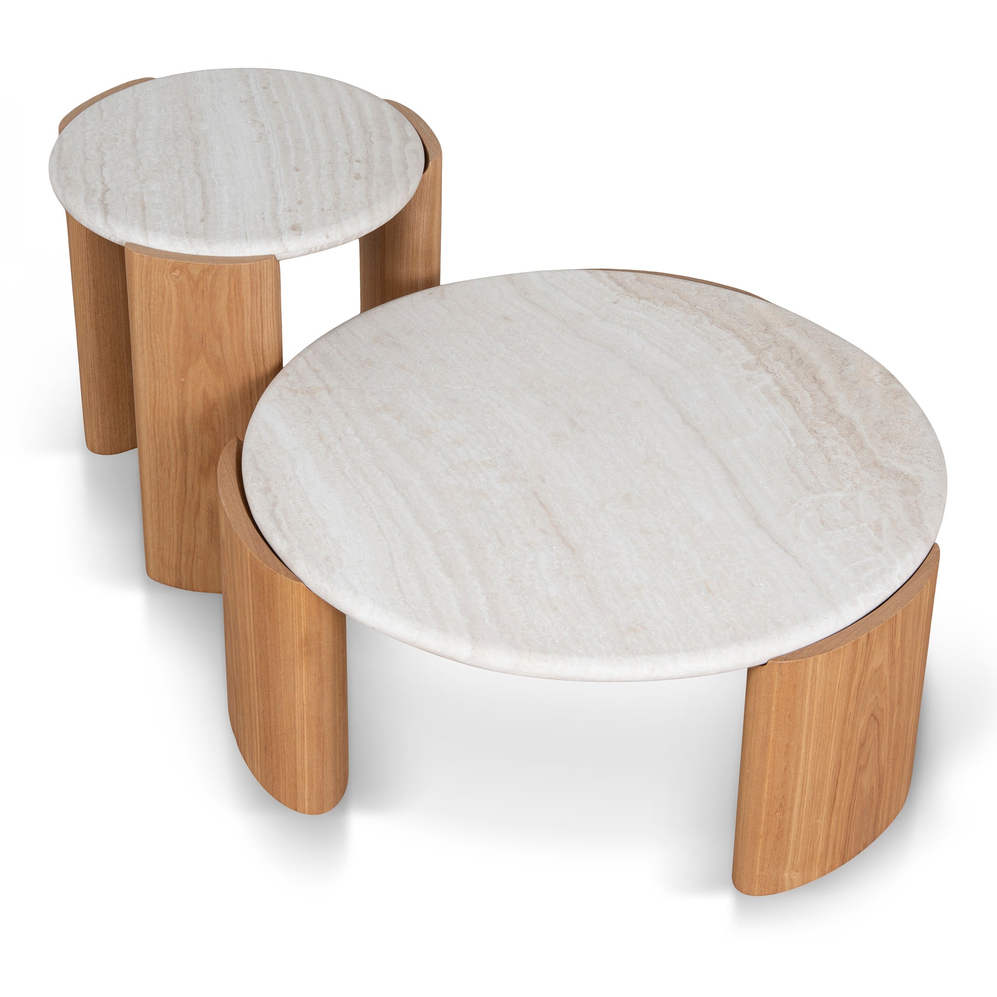 Nested Travertine Coffee Table - Natural - image 2